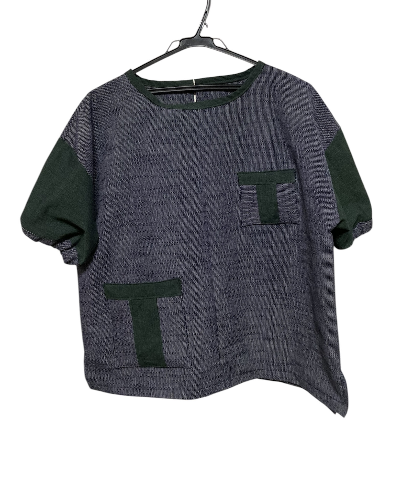 久留米絣のTシャツ型ブラウス