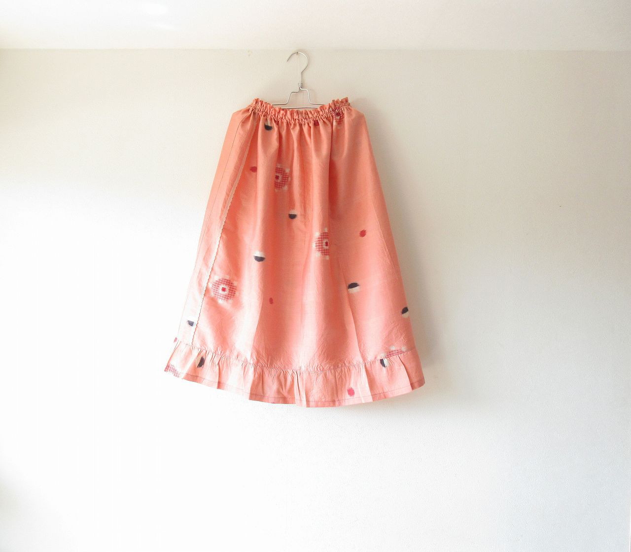 ☆銘仙着物スカート☆フリル＆レース♪/31ks042