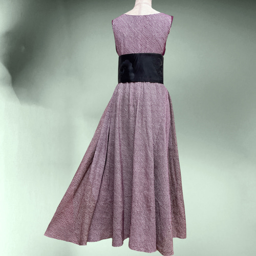 正絹の道行きからリメイクワンピース 色無地 江戸紫 着丈セミオーダー 正絹の道行きからリメイクワンピース 色無地 江戸紫 着丈セミ