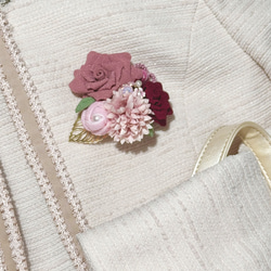 七五三 髪飾り バラ コサージュリボン つまみ細工 3歳 7歳 8枚目の画像