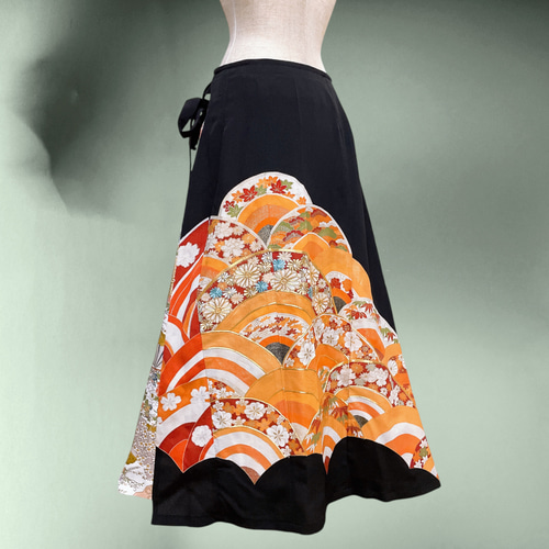 留袖 巻きスカート ロングスカート 着物リメイク 正絹 演奏会 結婚式