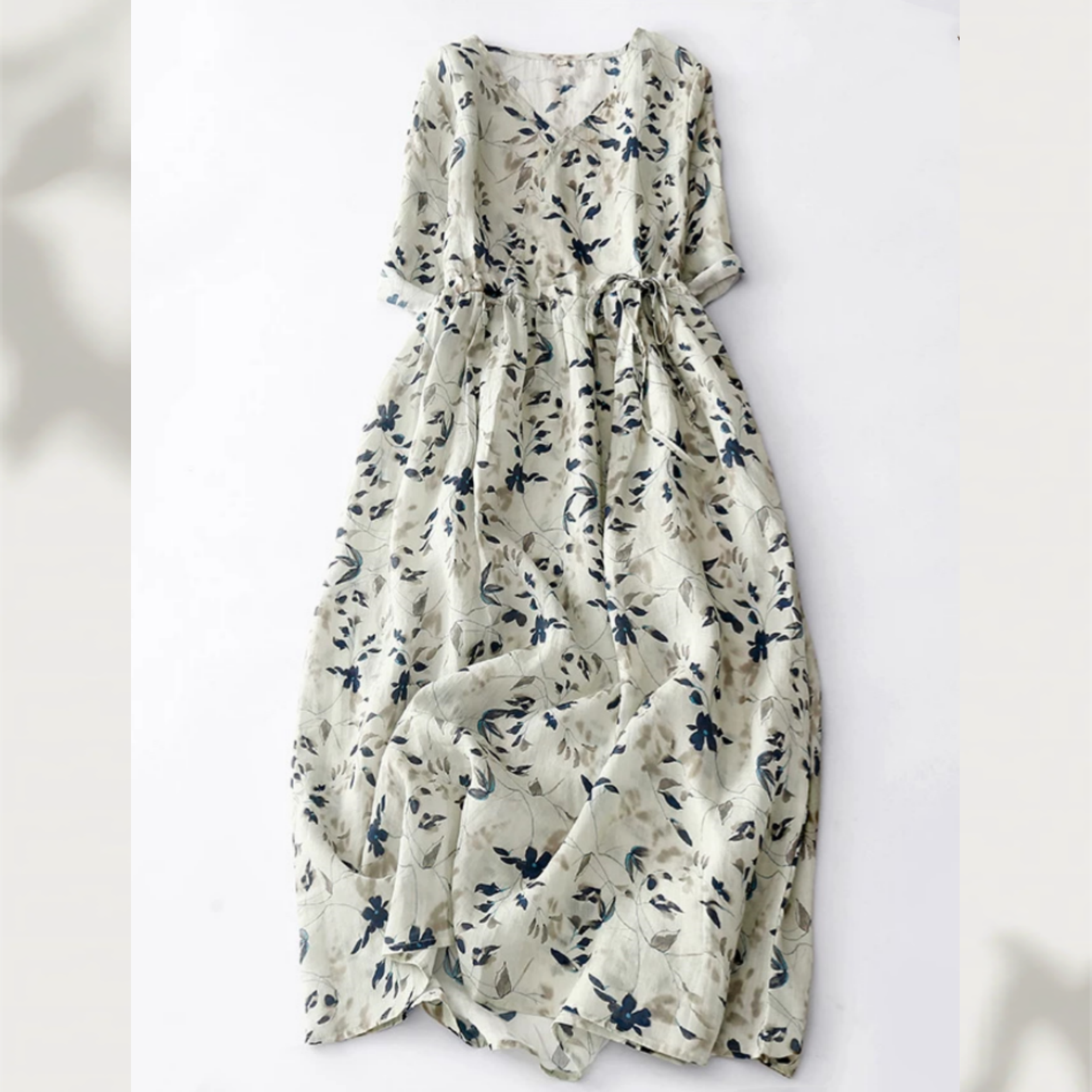 【受注】 新作 お洒落 ワンピース 半袖 ロングワンピ 洗濯可