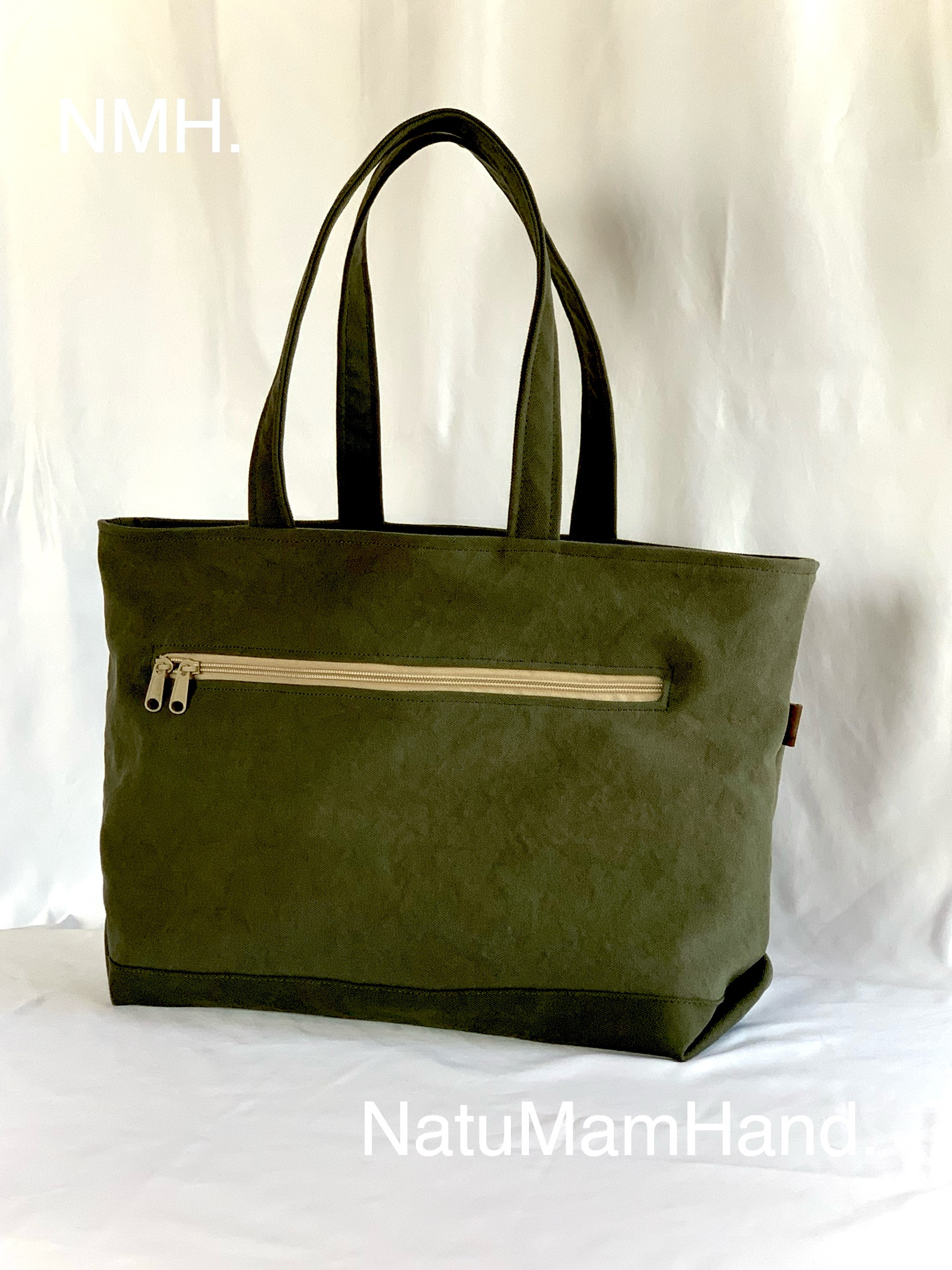 トートバック　カーキグリーン　ビジネス　メンズ　レディース　リバーシブル　ヴィンテージ帆布