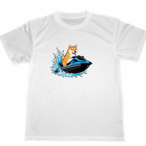 ドライ Tシャツ 柴犬 DOG SHIBA 水上バイク ジェットスキー 犬 DOG