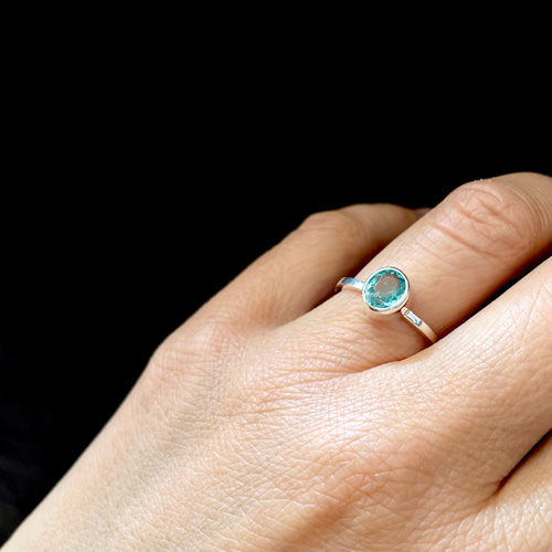 パライバアパタイト（ネオンカラーアパタイト）リング サイズ11号