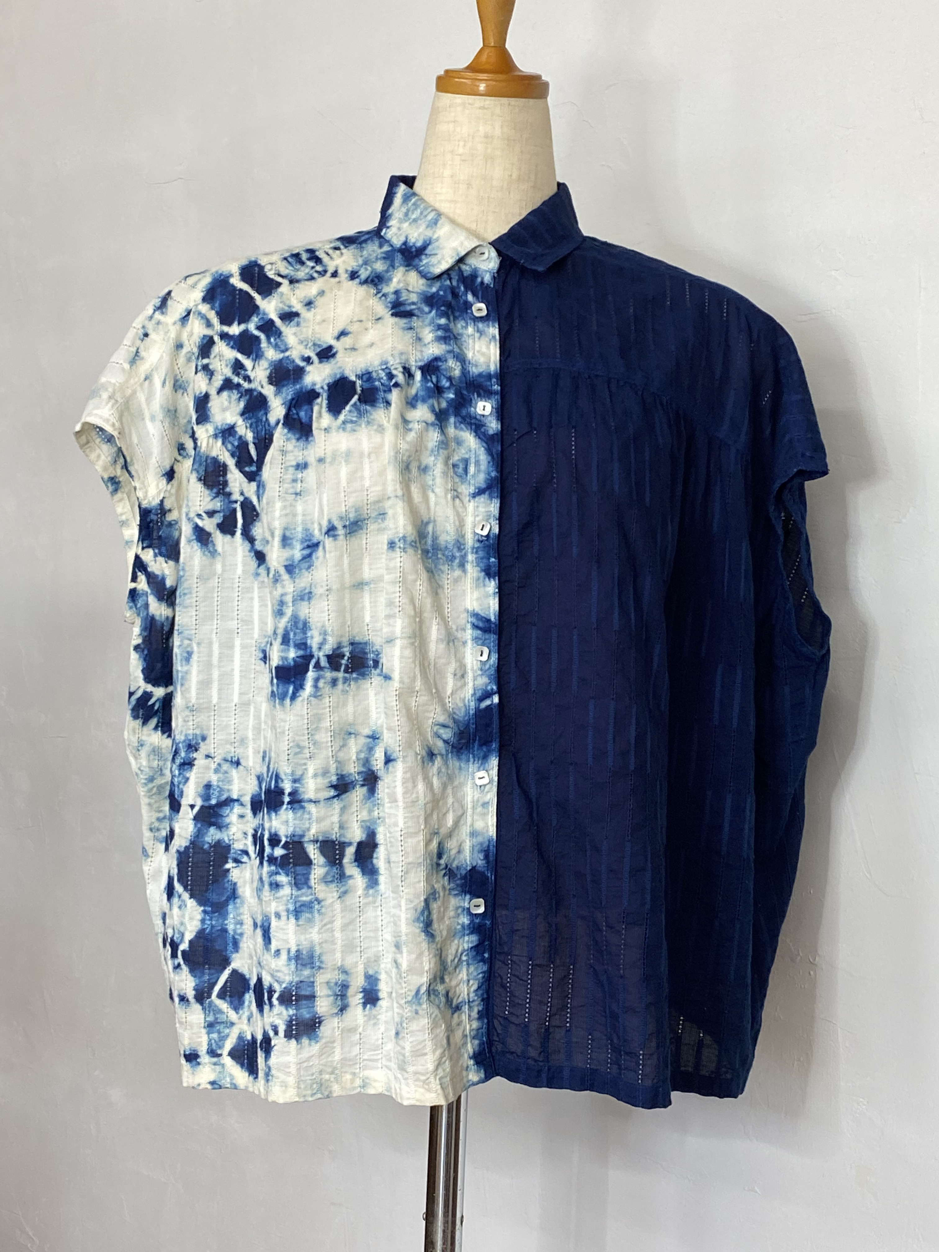 本藍染め　ブラウス