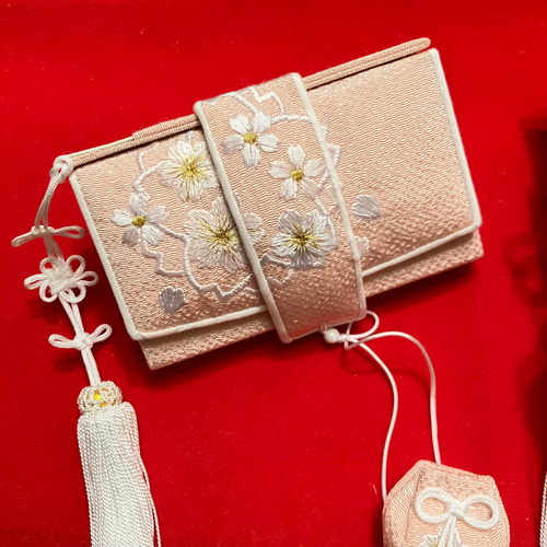 No.088s-桜色 筥迫 はこせこ 懐剣 花嫁 成人式 振袖 十三参り 着物