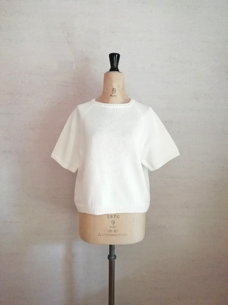 【再再販♡】冷感素材＆通気性◎コットン100％ギマ加工　ラグランポンチョプルオーバー　ホワイト