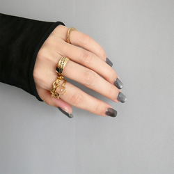 【補貨/尺寸可調】單顆凸面寶石戒指 / 黃銅 R079 第2張的照片