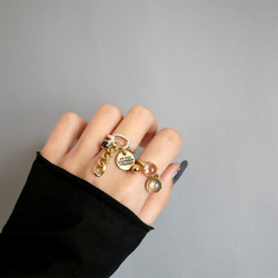 【補貨/尺寸可調】單顆凸面寶石戒指 / 黃銅 R079 第4張的照片