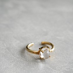 【補貨/尺寸可調】單顆凸面寶石戒指 / 黃銅 R079 第5張的照片