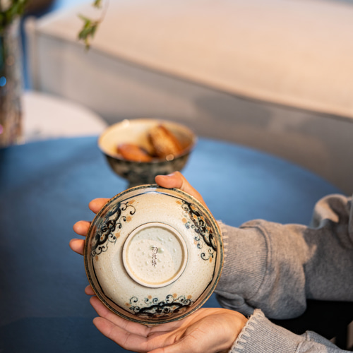 中国清時代　唐物青花キリン図煎茶碗2客　口径約6㎝　東Y7-0331☆2Fタトチ 1000-yixi003-04.jpg