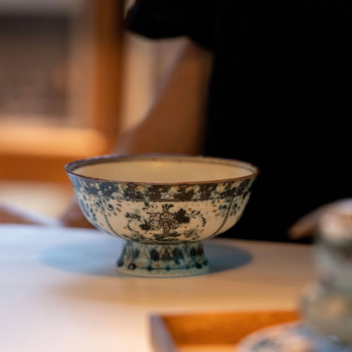 詩瓷集 新作・中国唐風青花磁器手作抹茶/サラダ茶碗 - 飯碗｜開