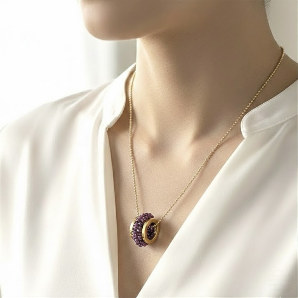 ミミール・カー  ペンダント（パープル系）　l-bdze068n