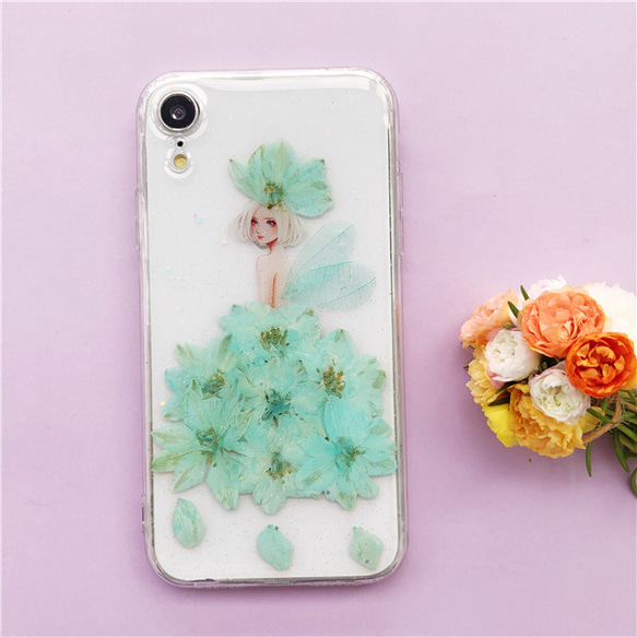 りらっくまページ★押し花ケース iPhone / 押し花スマホケース 211229_1 | 押し花 ケース専門店