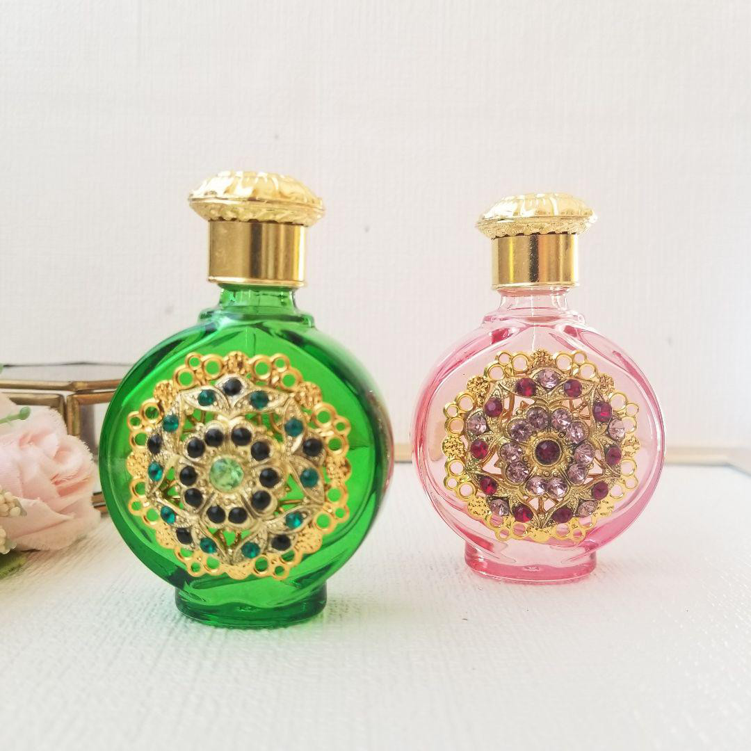 華やかなチェコガラスの香水瓶 　pf0208c、pf0508c