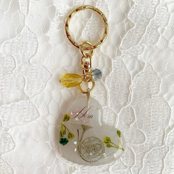 2445】オーボエ 星型キーホルダー 星型カラビナ ブルーの万華鏡紫陽花