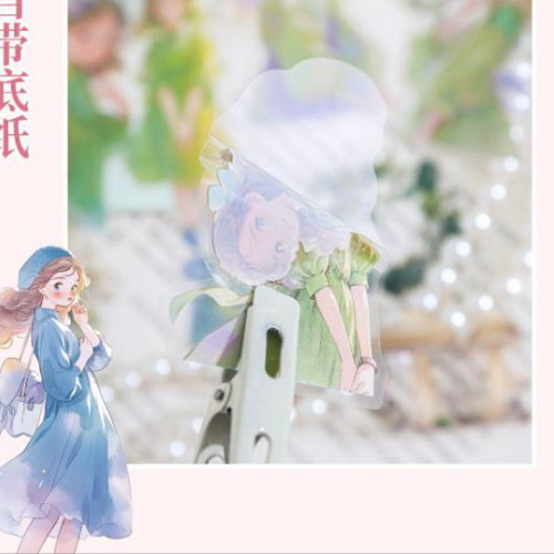 歌と夢 6種 240枚 ステッカー シール PET コラージュ素材 人物 女の子