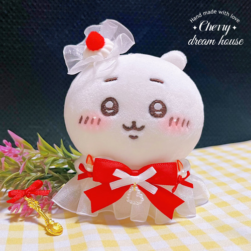 ぬい服 10cm 着せ替え ちいかわ ショートケーキ 3点セット 可愛い