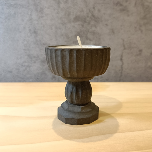 キャンドルスタンド 黒マット】 燭台 焼締め キャンドル・キャンドル