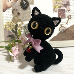 キジトラ猫の金木犀ハート♡あみぐるみ♡受注製作品 あみぐるみ