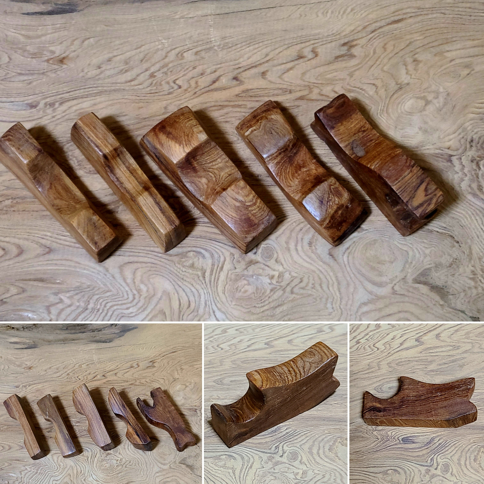 屋久杉の箸置き　6（5＋１）個セット　完全ハンドメイド