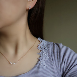 特集掲載 桜色 ピンク ホワイト ベビーパール ネックレス 小さいパール 14kgf 金属アレルギー 誕生日 ギフト 7枚目の画像