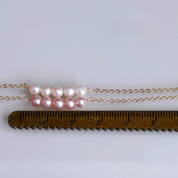 特集掲載 桜色 ピンク ホワイト ベビーパール ネックレス 小さいパール 14kgf 金属アレルギー 誕生日 ギフト 11枚目の画像
