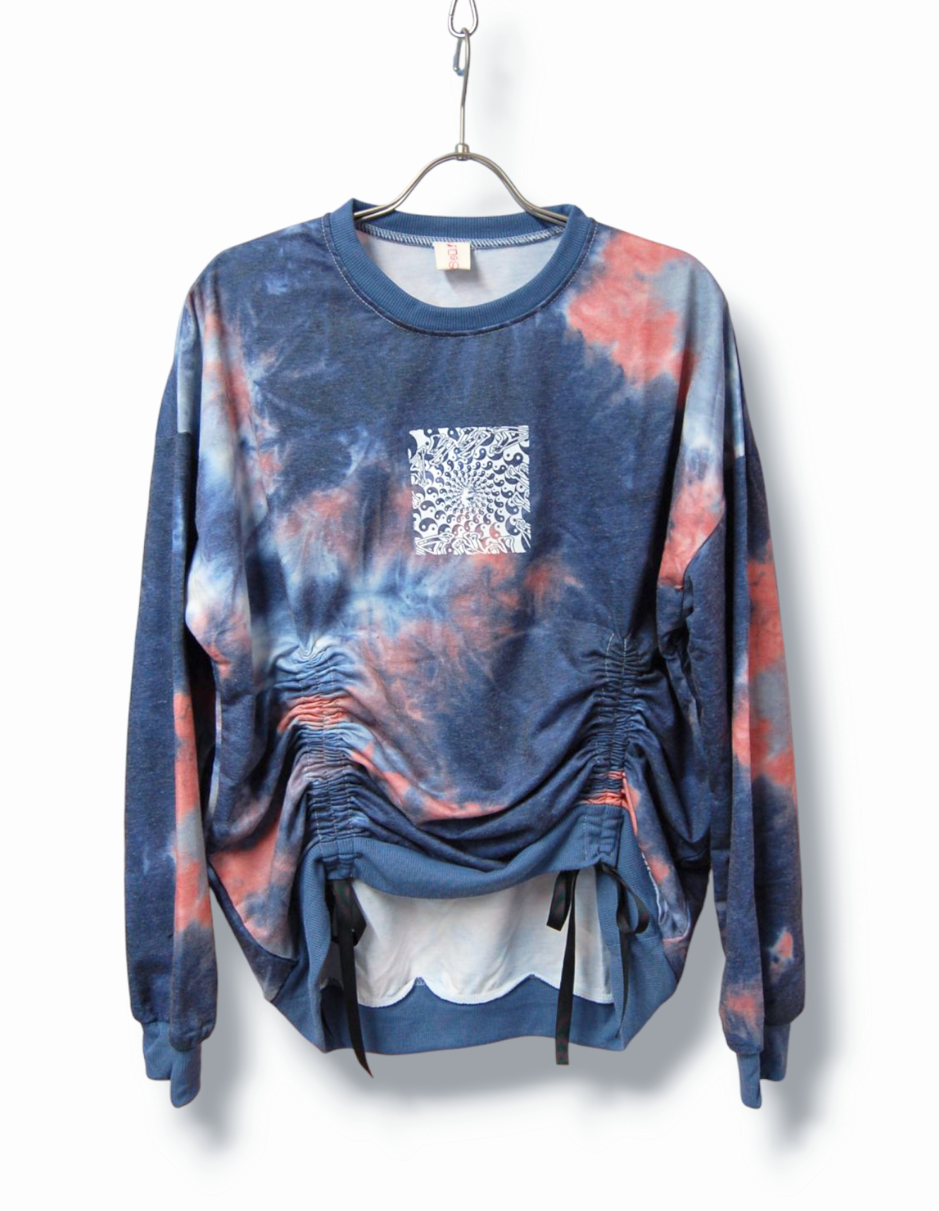 陰陽SSD×猫　染めデザイン　絞りlong sleeve T