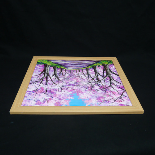 桜の小道：春の記憶】油彩画 桜 風景 風景画 油絵 額装なし（または