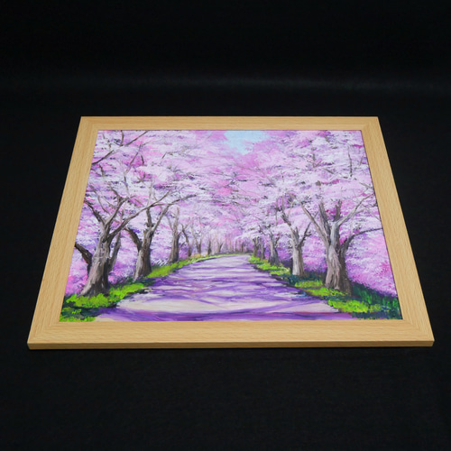 油絵 油彩 油彩画 絵 絵画【桜トンネル】 絵画 HR 通販