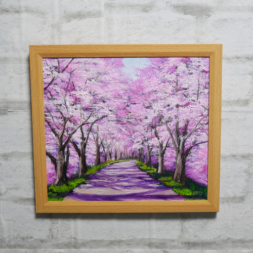 油絵 油彩 油彩画 絵 絵画【桜トンネル】 絵画 HR 通販 油絵 油彩 油彩画 絵 絵画【桜トンネル】 絵画 HR 通販