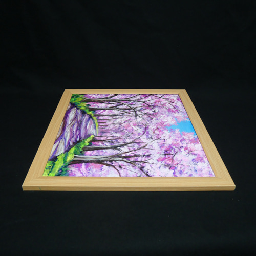桜の小道：春の記憶】油彩画 桜 風景 風景画 油絵 額装なし（または