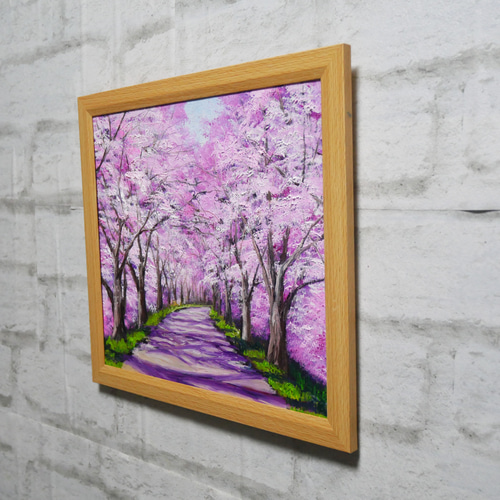 油絵 油彩 油彩画 絵 絵画【桜トンネル】 絵画 HR 通販