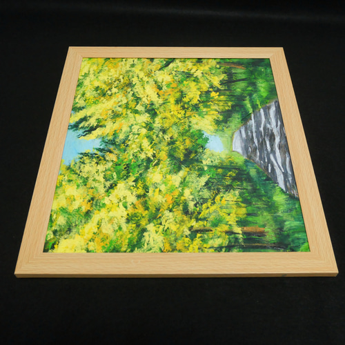 油絵 油彩 油彩画 絵 絵画 【ミモザのトンネル】 絵画 HR 通販
