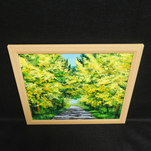 油絵 油彩 油彩画 絵 絵画 【ミモザのトンネル】 絵画 HR 通販