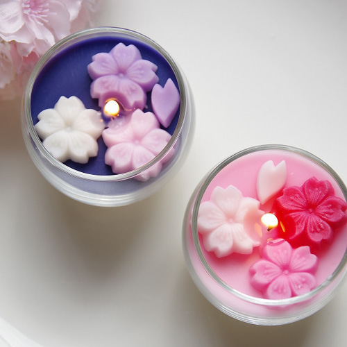 再販)さくらキャンドル｜満開の桜＆幻想的な夜桜の香りでお花見気分