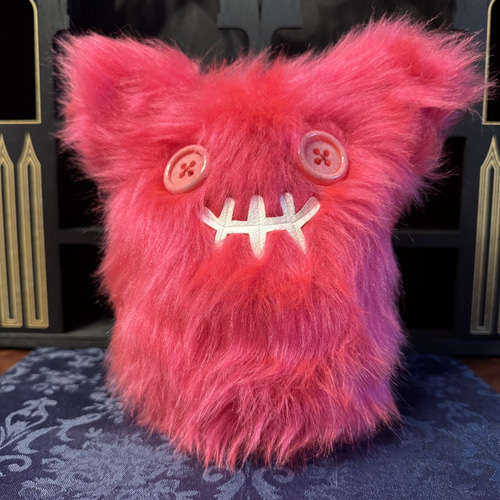 自作ぬいぐるみ・ピンクの猫 ネコという生物 ショッキングピンク×ピンク ぬいぐるみ ぬいぐるみ