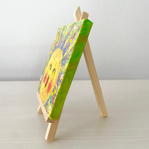 原画】【送料無料】小さい絵 アクリル絵の具 キャンバス 太陽