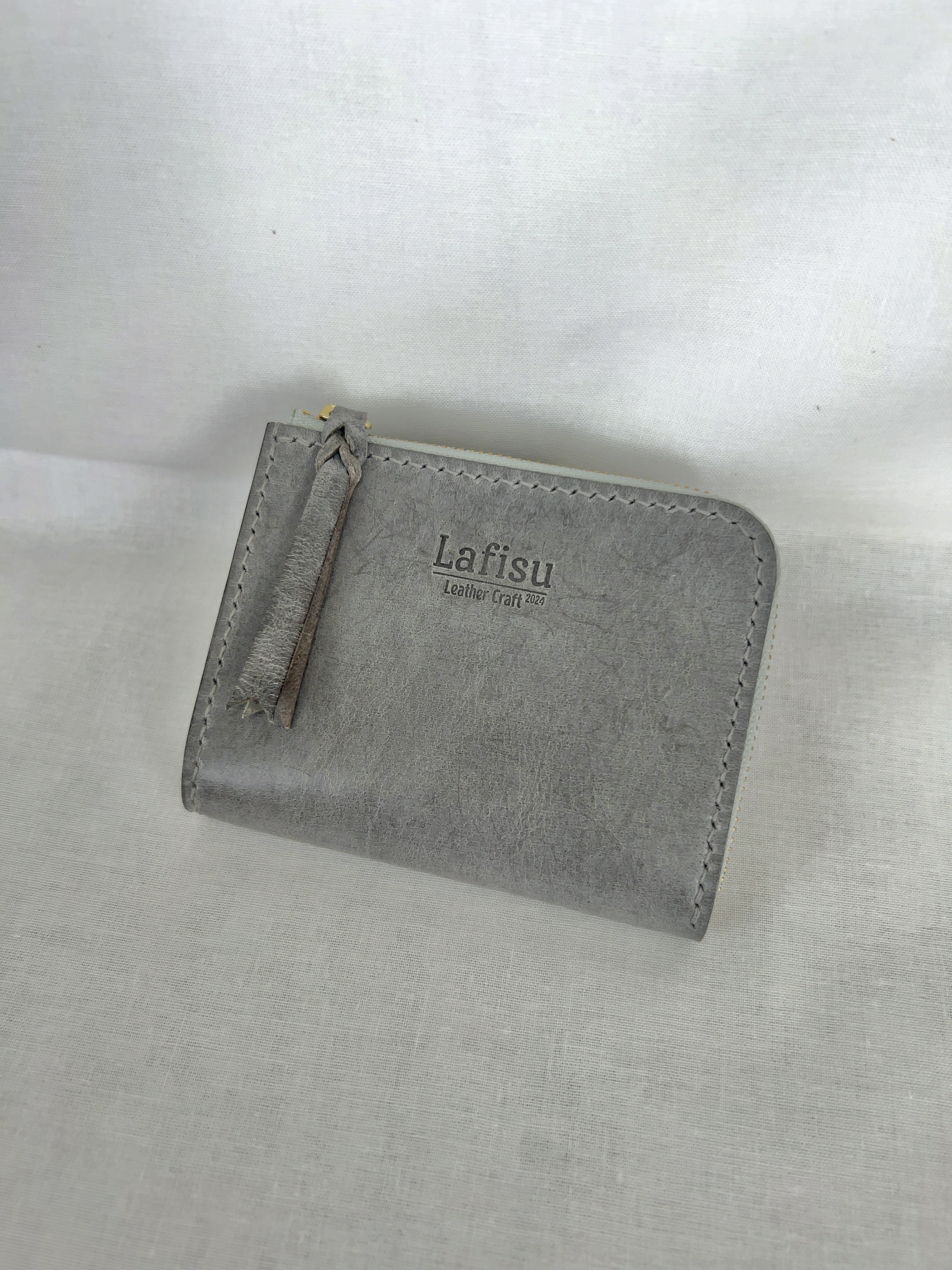 L字ファスナーミニ財布　グレー
