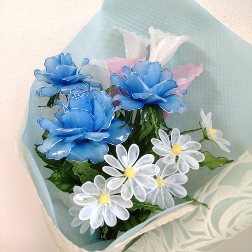 新品 正規品!!  花束♡ブーケ♡バラ♡カラー♡マーガレット♡ディップアート フラワー・リース