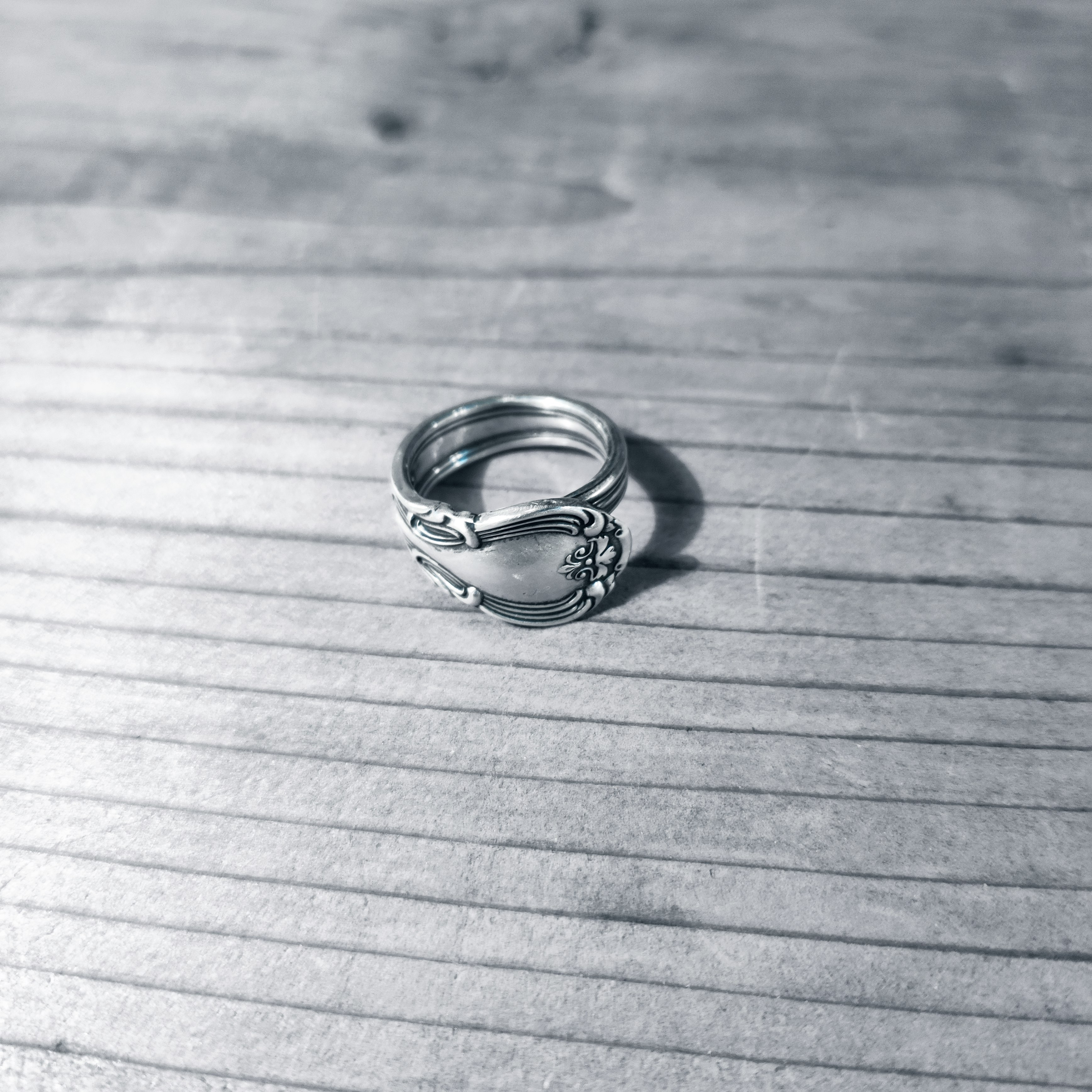 アメリカアンティークシルバーフォークのリメイクリング_0869美しい装飾 ヴィンテージ　レトロ