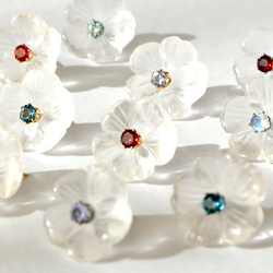 【選べる誕生石】愛おしい2人を想う天然石ピアスサージカルステンレス　シンプル　ギフト　二粒　母の日　セミオーダー 17枚目の画像