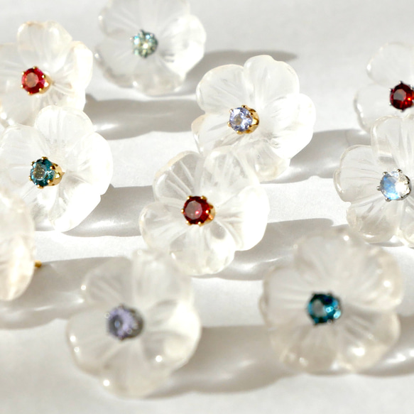 【選べる誕生石】愛おしい2人を想う天然石ピアスサージカルステンレス　シンプル　ギフト　二粒　母の日　セミオーダー 17枚目の画像