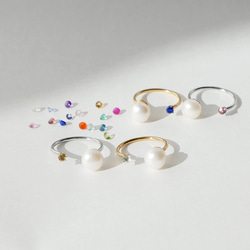 【選べる誕生石】愛おしい2人を想う天然石ピアスサージカルステンレス　シンプル　ギフト　二粒　母の日　セミオーダー 19枚目の画像