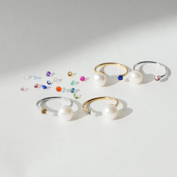 【選べる誕生石】愛おしい2人を想う天然石ピアスサージカルステンレス　シンプル　ギフト　二粒　母の日　セミオーダー 19枚目の画像