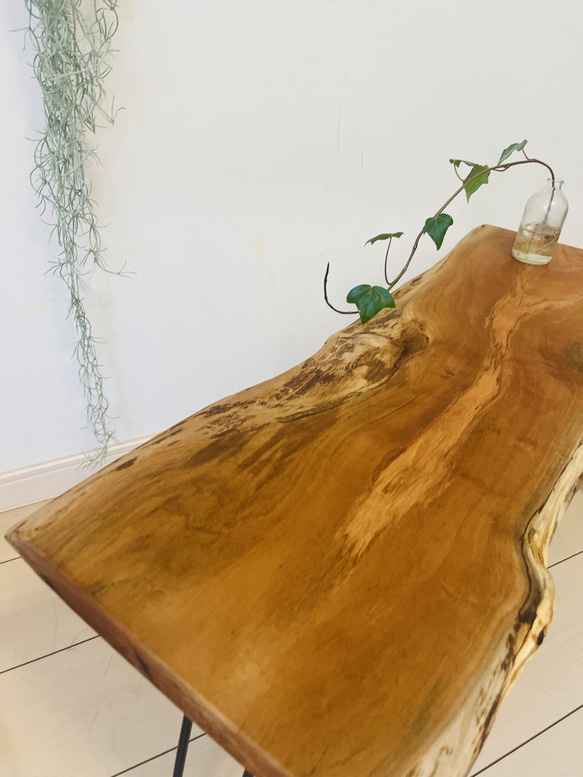 桜の木 ローテーブル 一枚板テーブル 折りたたみ チェリー サイド