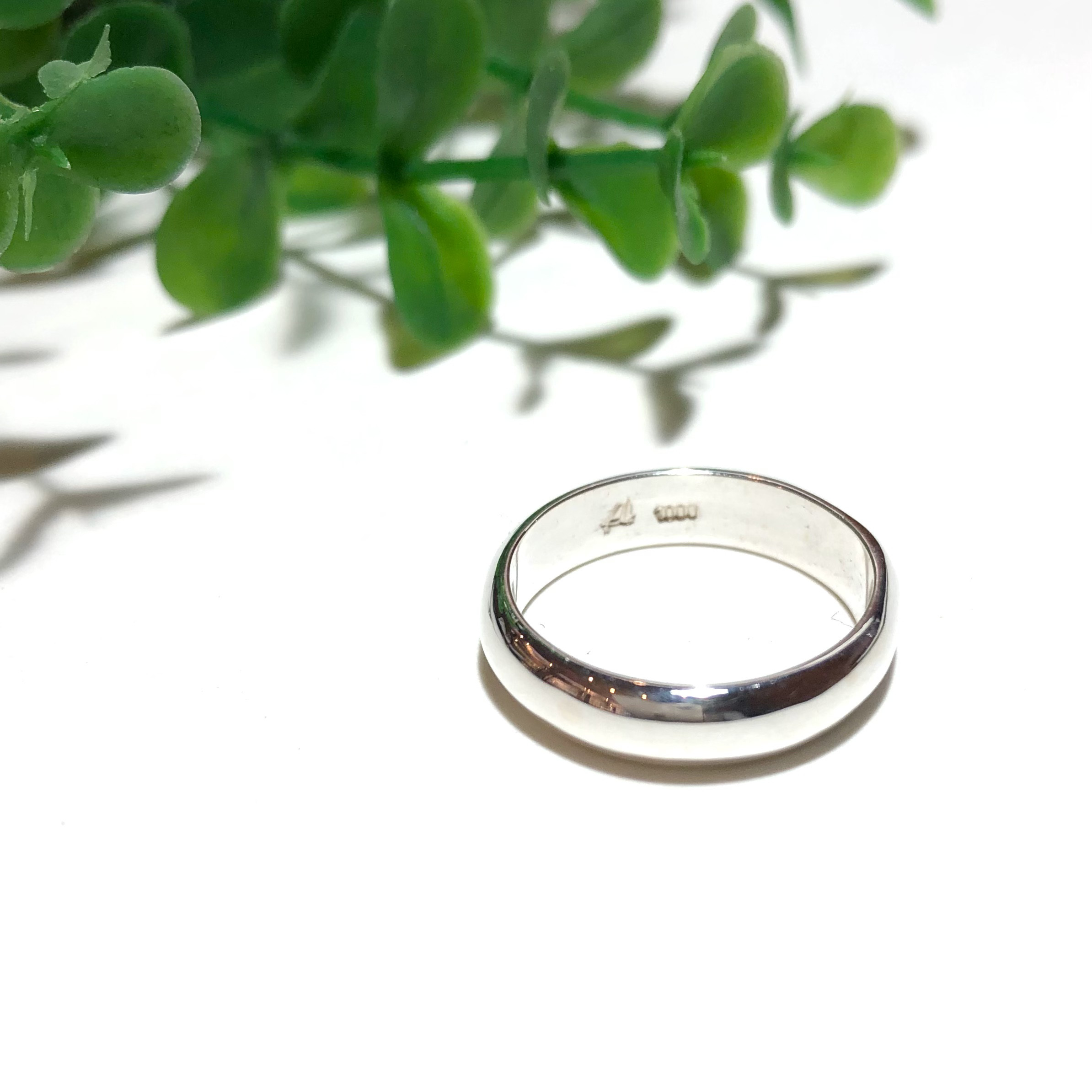 純銀製＊シンプルリング かまぼこタイプ 太