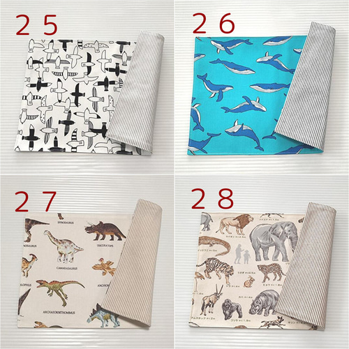 全37柄・20×30cm リバーシブル】キッズランチマット(ランチョン