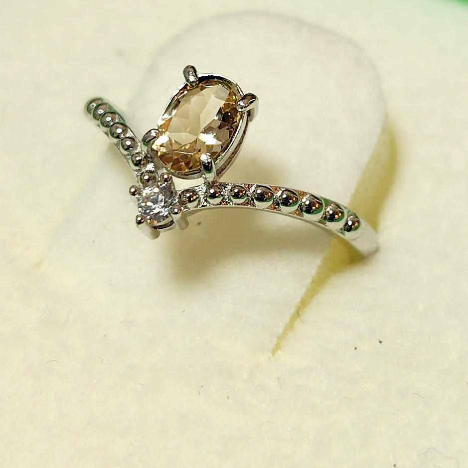 ミネラルマルシェフェア！天然シャンパンベリル　シルバーフリーリング ⁺˳✧༚ Creema新作2024